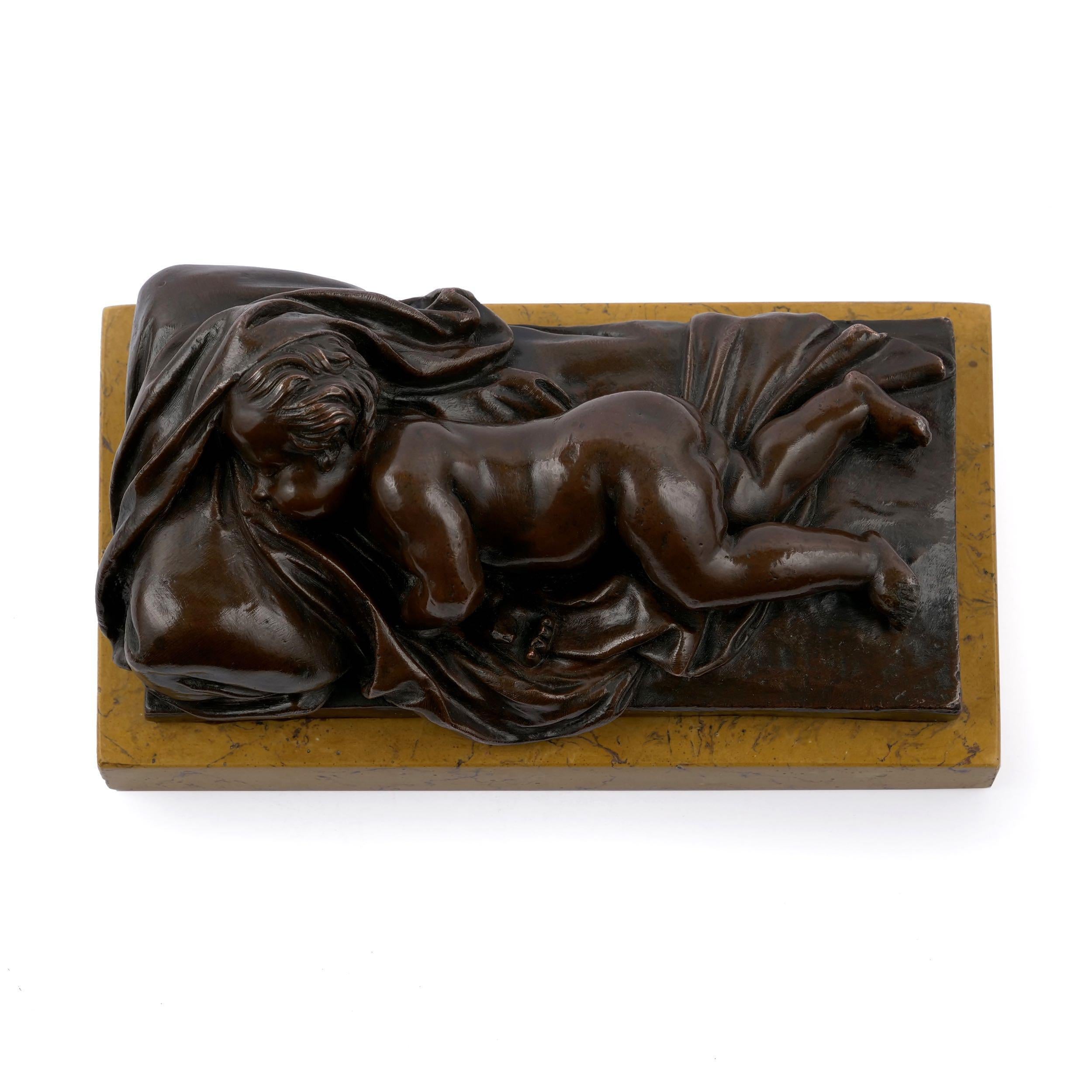 Antique Paperweight Sculpture of “Sleeping Putto” After François Duquesnoy In Good Condition For Sale In Shippensburg, PA
