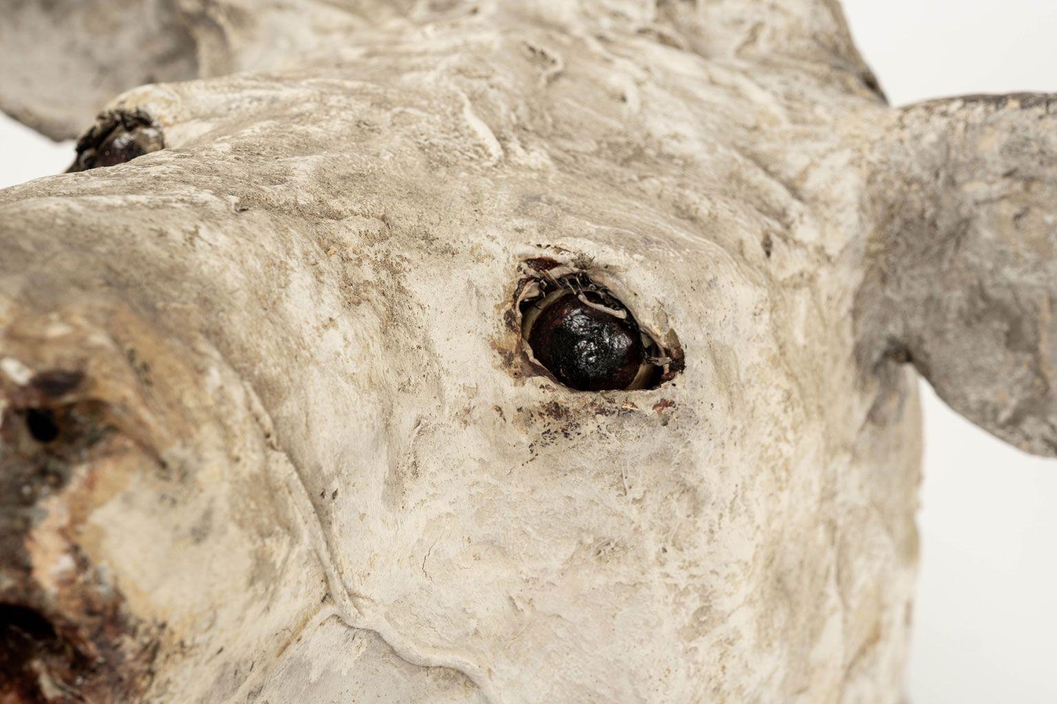 Antiker Pappmaché-Kuhkopf im Zustand „Relativ gut“ im Angebot in Houston, TX