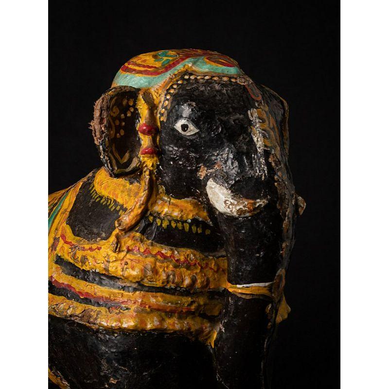 Antique Papier Mâché Elephant from India from India For Sale 6
