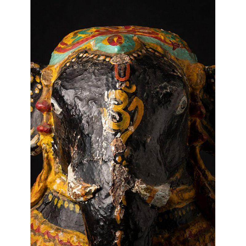 Indian Antique Papier Mâché Elephant from India from India For Sale