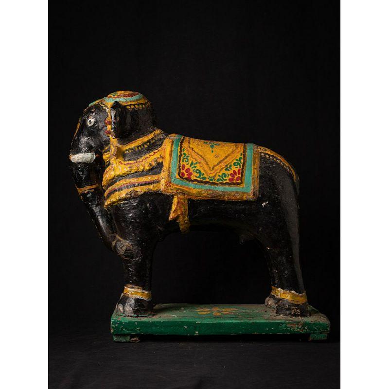 Éléphant antique en papier mâché de l'Inde de l'Inde en vente 1