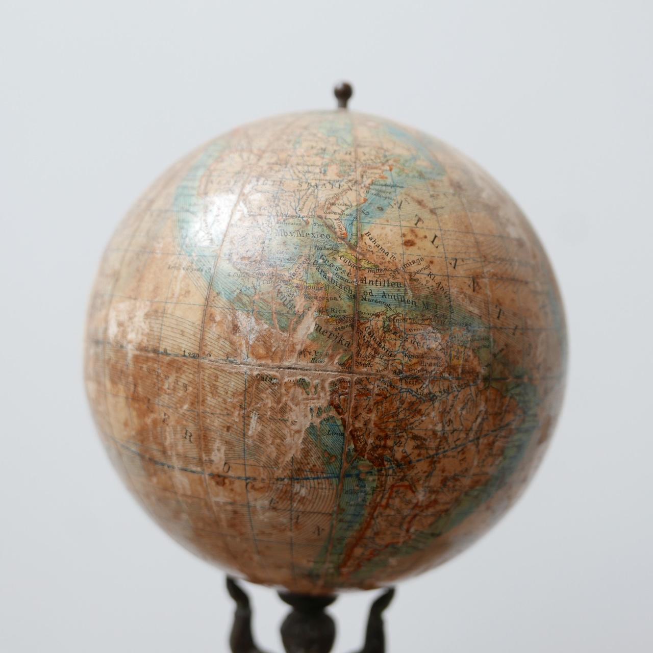 20th Century Antique Papier-Mache German World Globe by Ludwig Julius Heymann