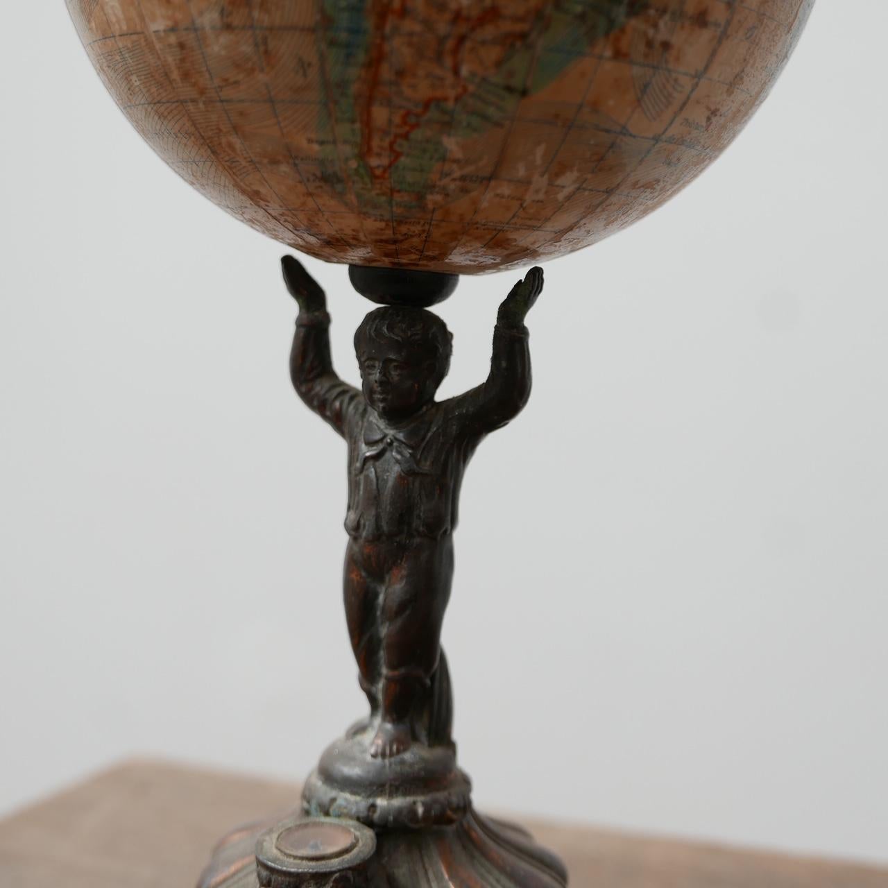 Antique Papier-Mache German World Globe by Ludwig Julius Heymann 1