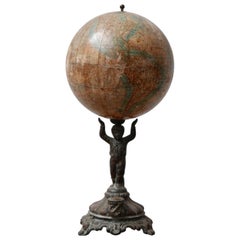 Antique Papier-Mache German World Globe by Ludwig Julius Heymann