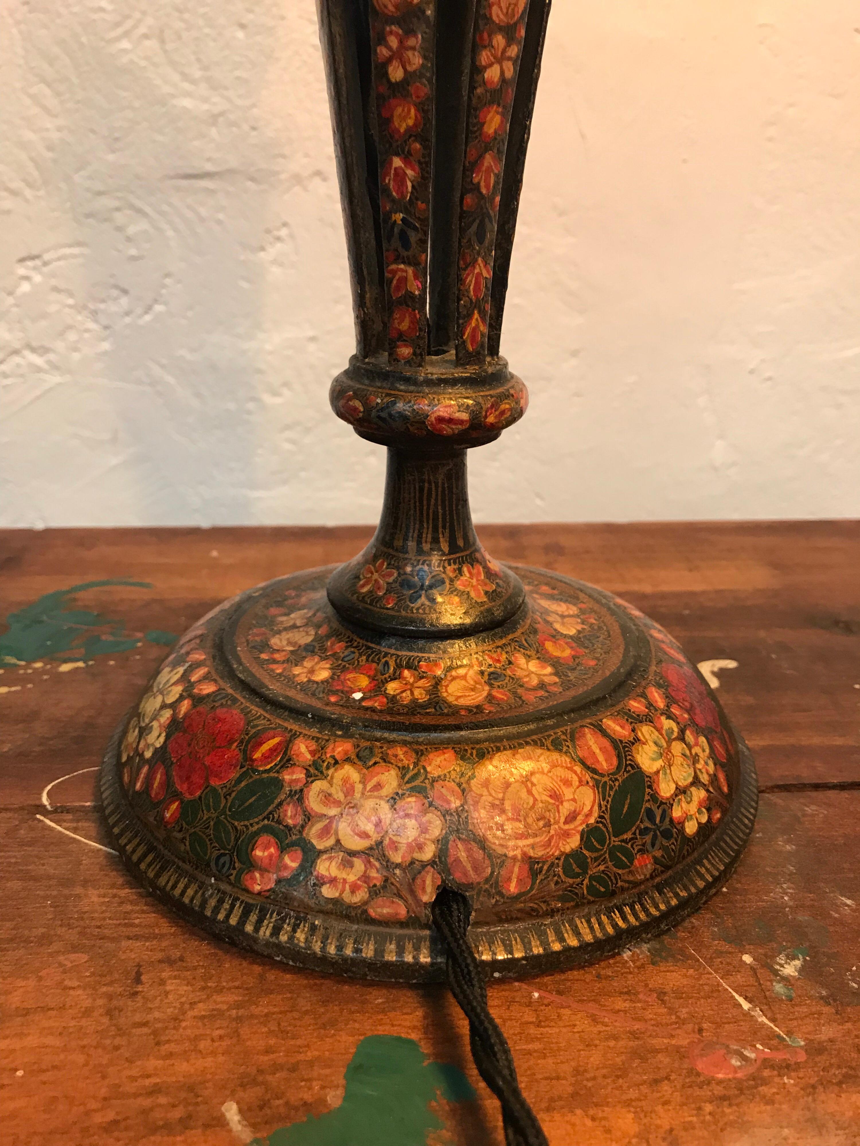 Early 20th Century Antique Papier-mâché Gypsy Table Lamp
