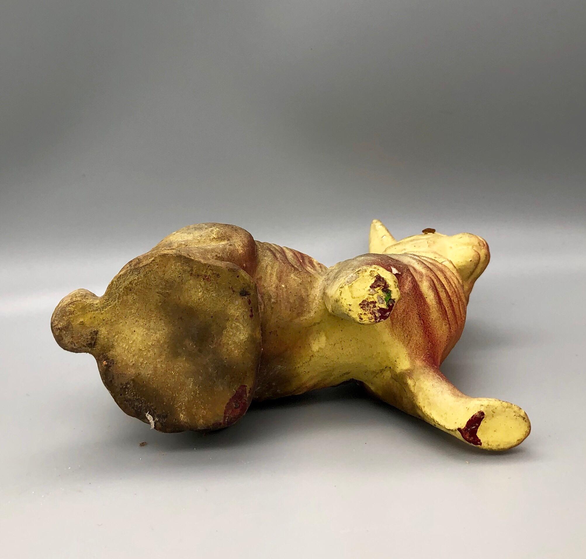 Antique Papier-Mâché Rabbit, Handmade 1890s Europe Easter Bunny In Good Condition For Sale In Vineyard Haven, MA