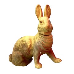 Antique Papier-Mâché Rabbit, Handmade 1890s Europe Easter Bunny