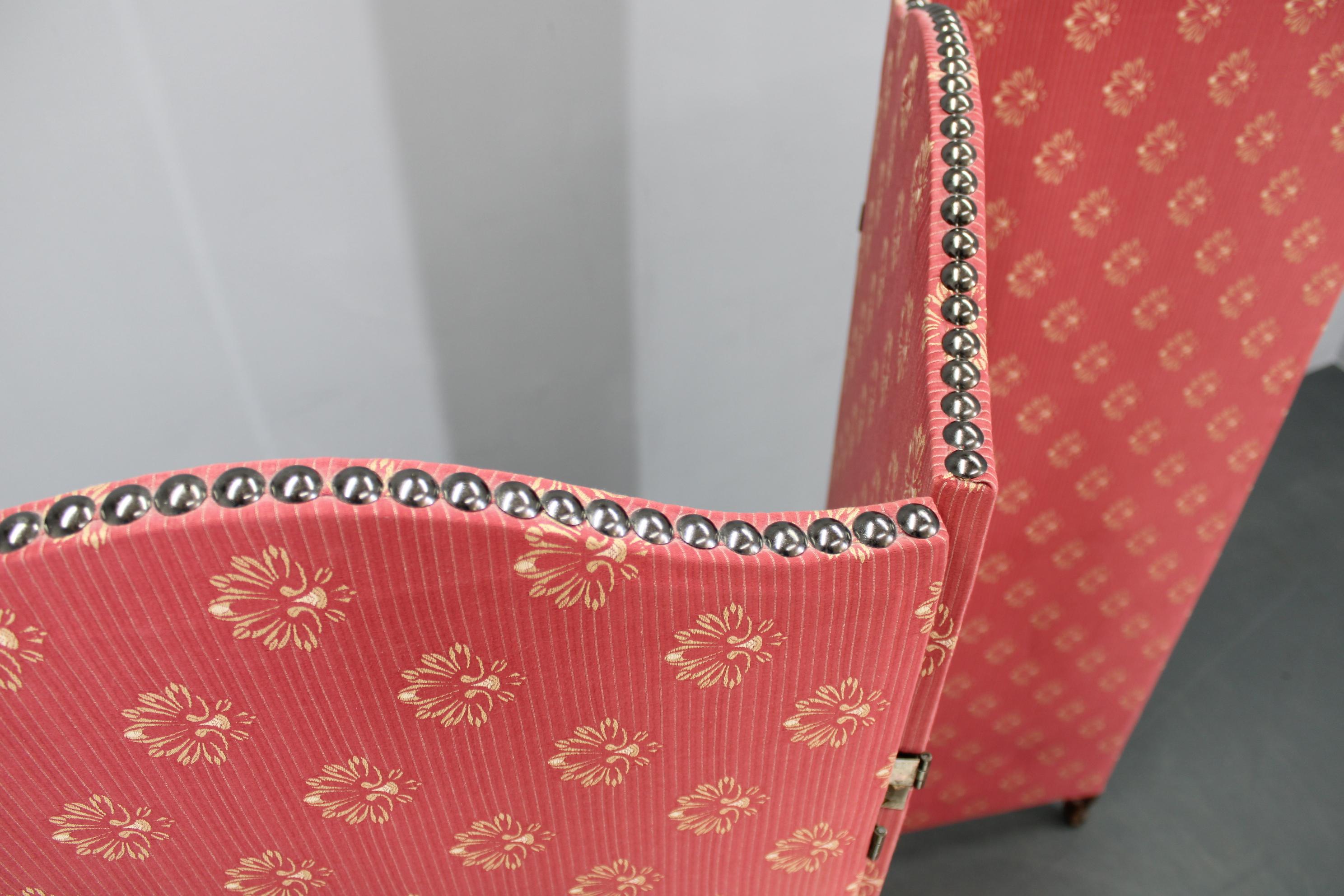 Antique Paravan with Fabric, Czechoslovakia For Sale 5