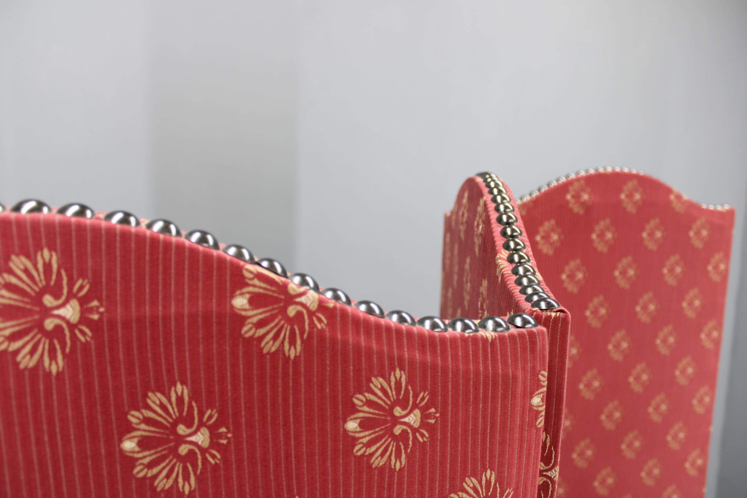 Antique Paravan with Fabric, Czechoslovakia For Sale 6