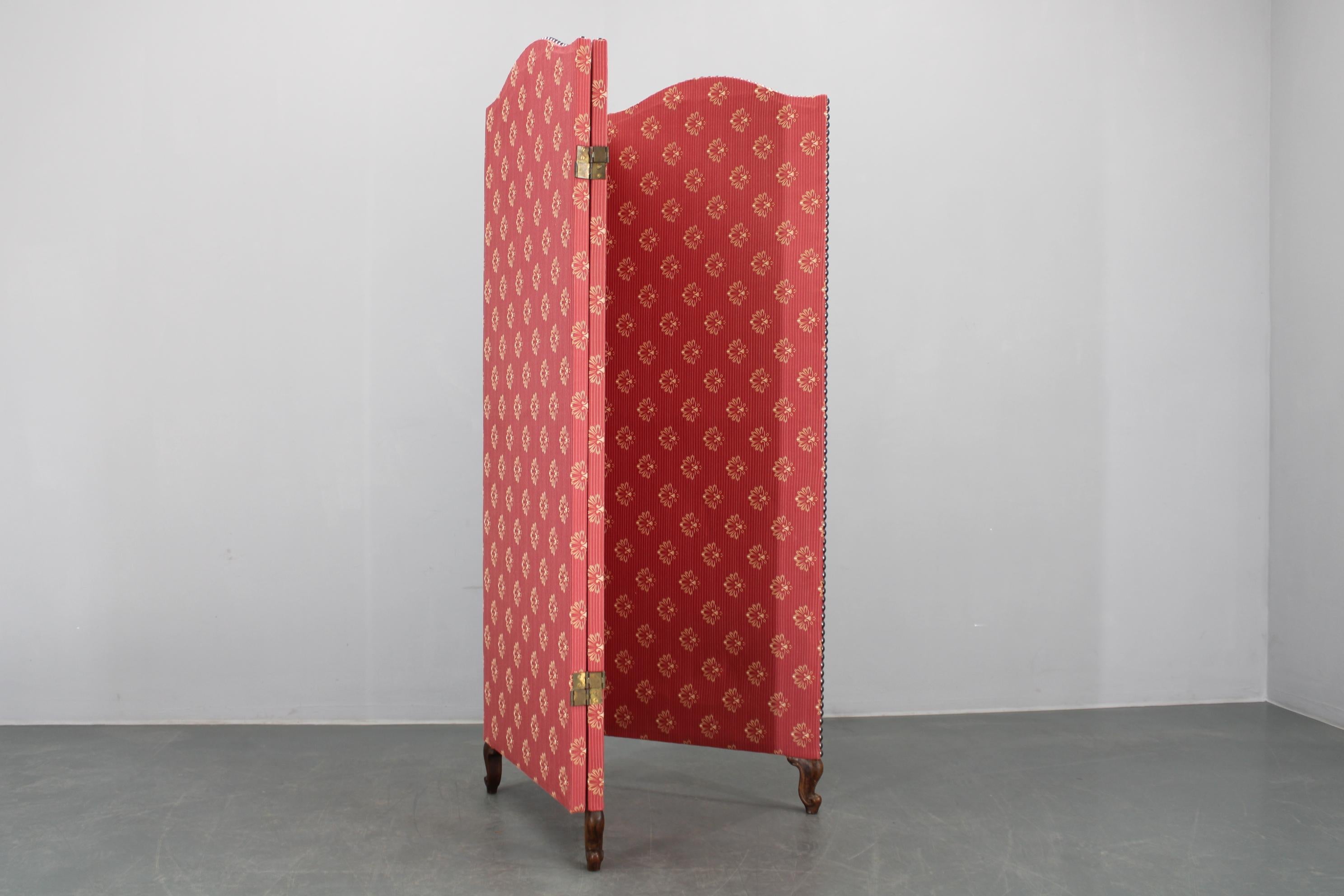 Antique Paravan with Fabric, Czechoslovakia For Sale 8