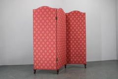 Antiker Paravan mit Stoff, Tschechoslowakei