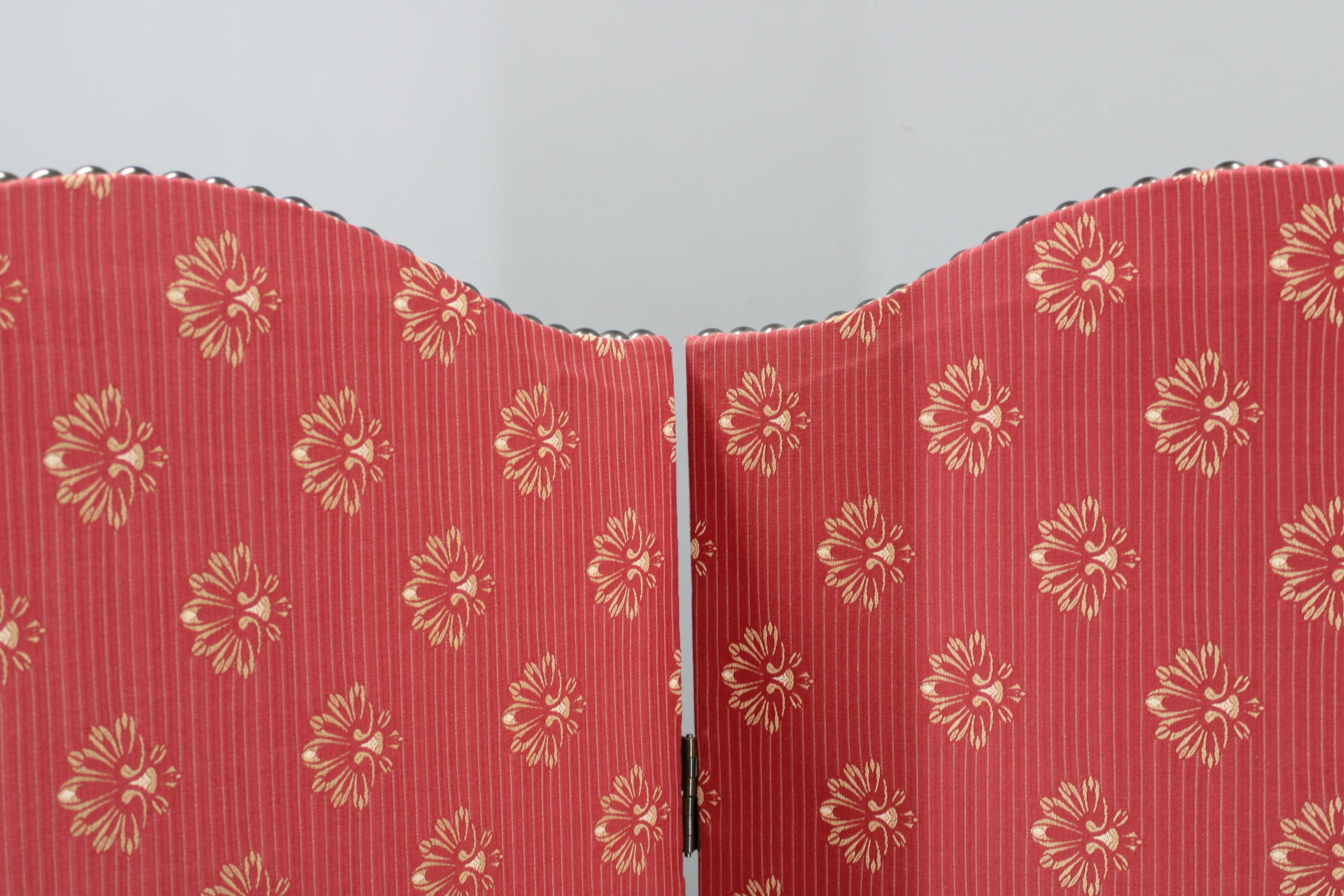 Early 20th Century Antique Paravan with Fabric, Czechoslovakia For Sale