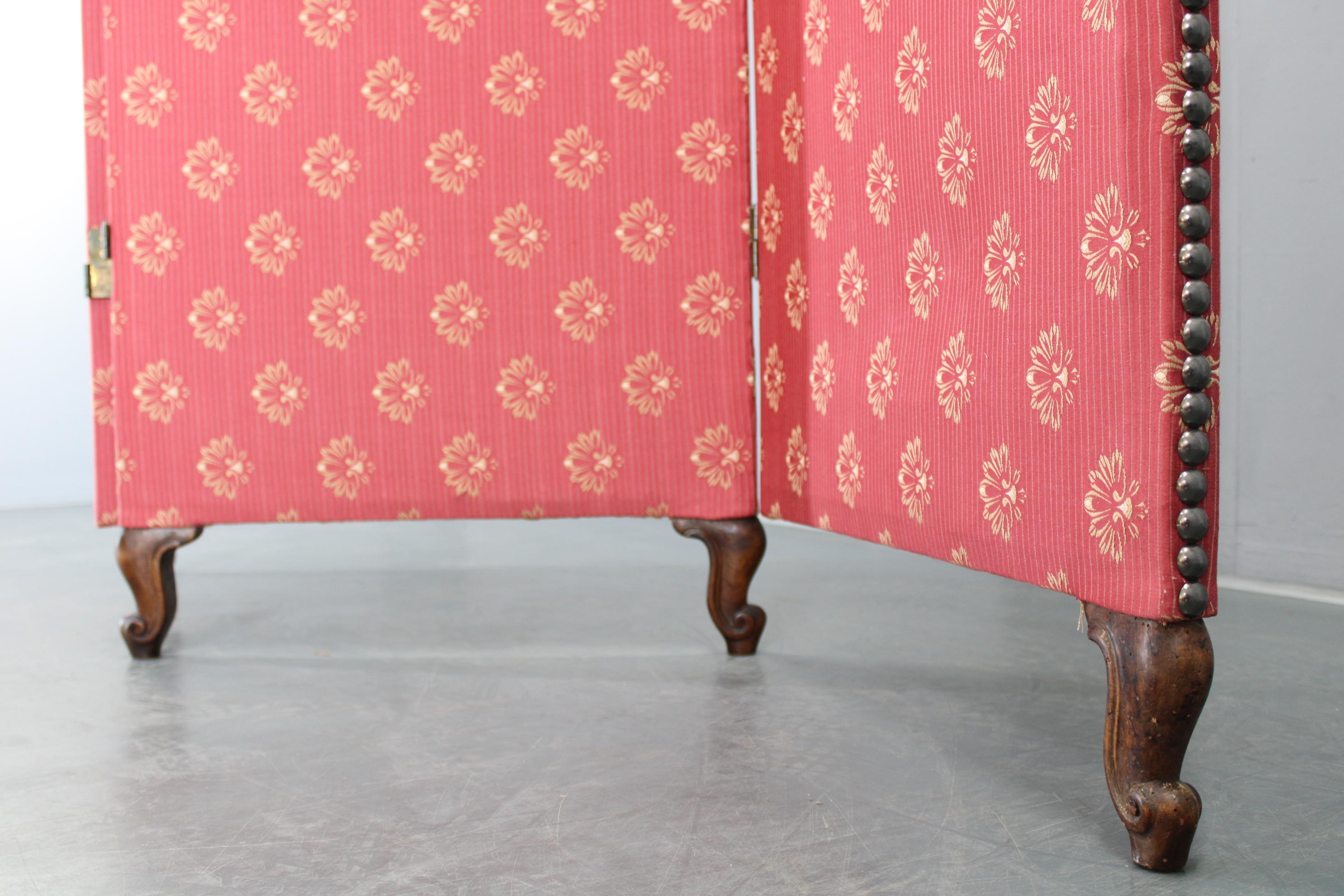 Antique Paravan with Fabric, Czechoslovakia For Sale 2