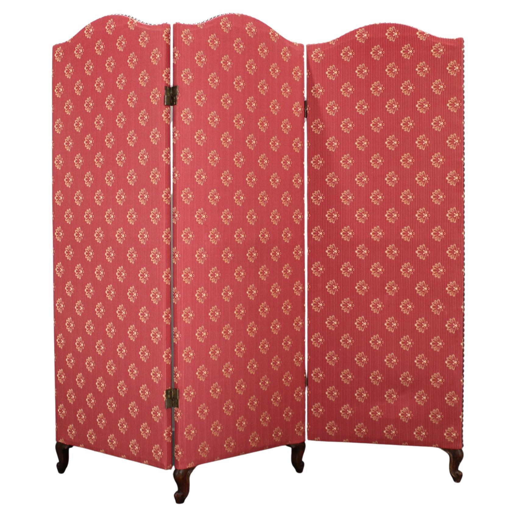 Antique Paravan with Fabric, Czechoslovakia For Sale