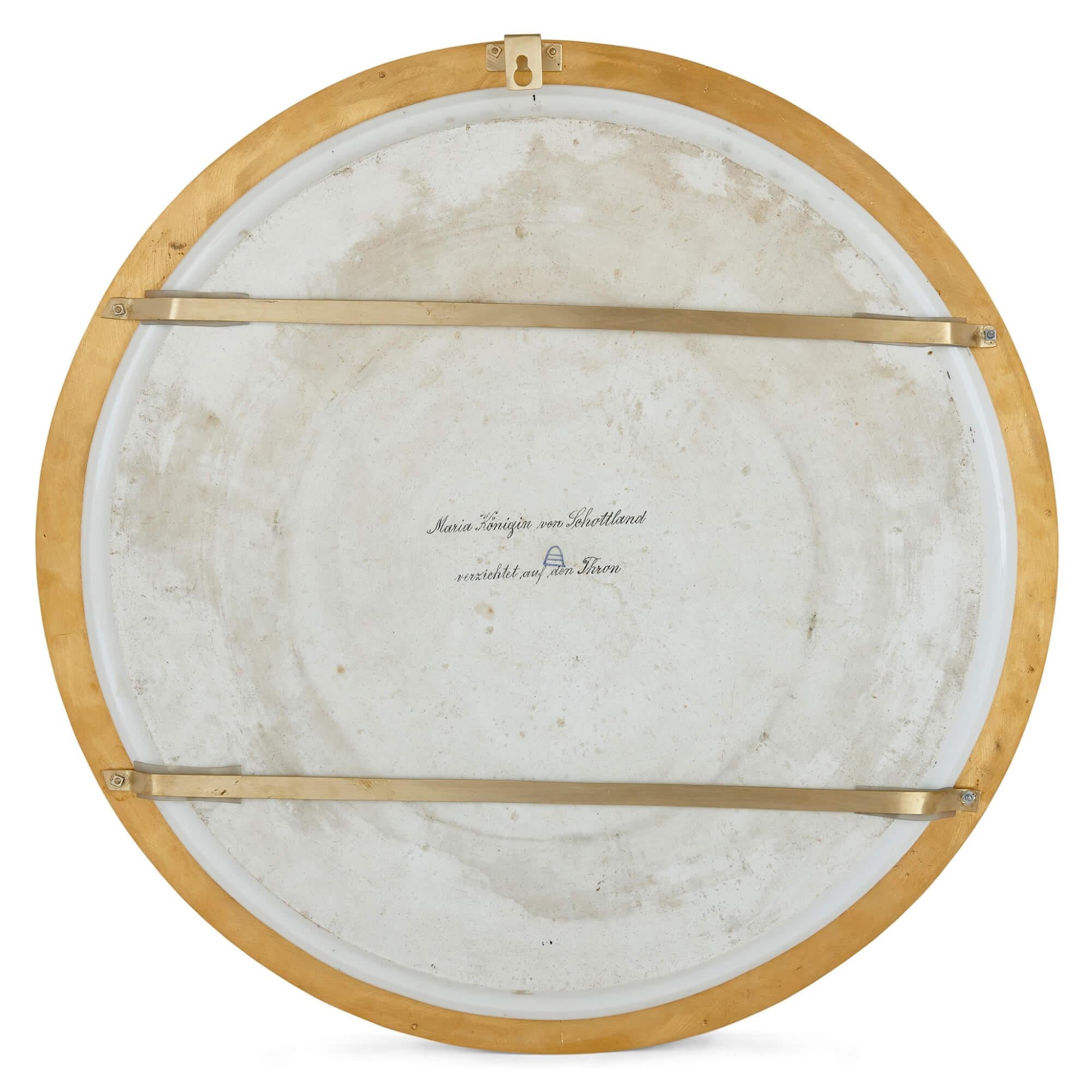 19th Century Antique parcel gilt and painted porcelain charger plate by Royal Vienna For Sale