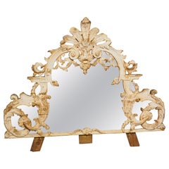Antique Parcel Paint French Regence Mirror, Circa 1720