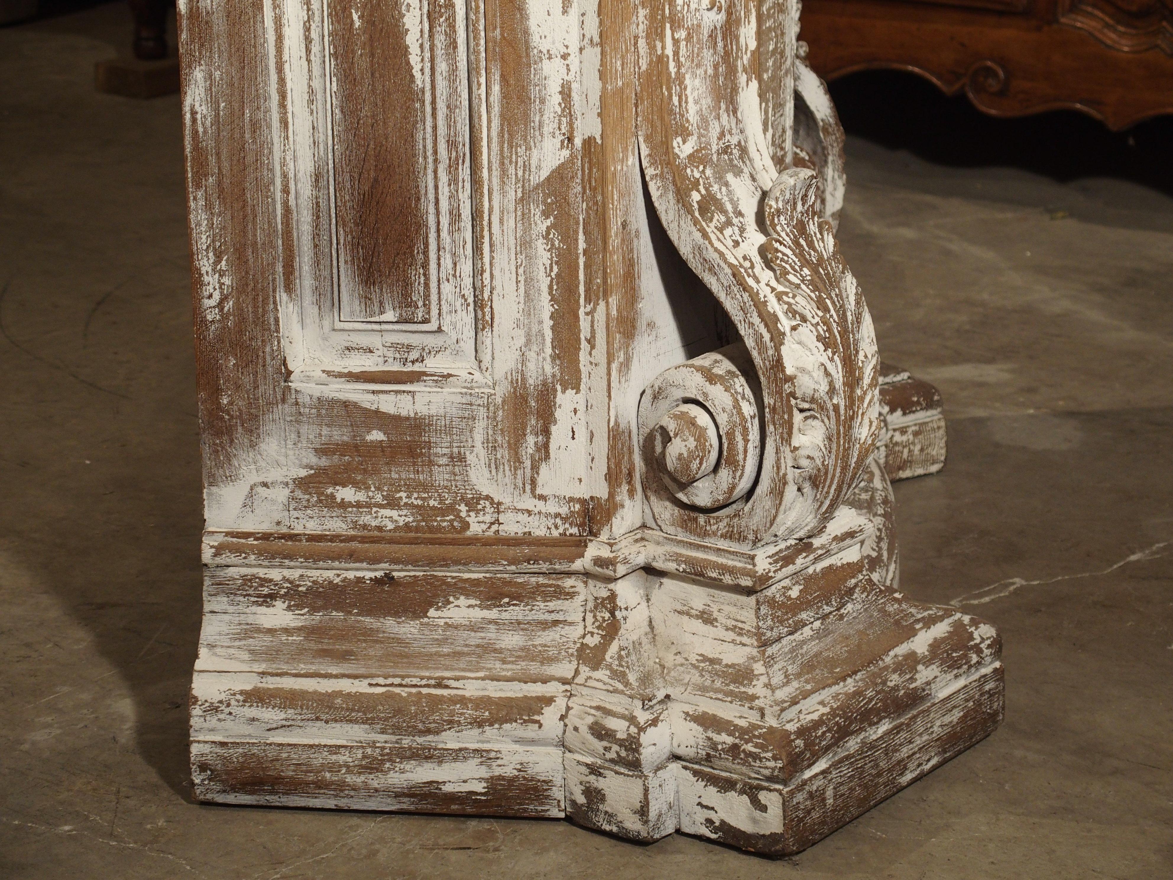 Antique Parcel Paint Louis XV Style Pedestal from Liege, Belgium, circa 1850 12