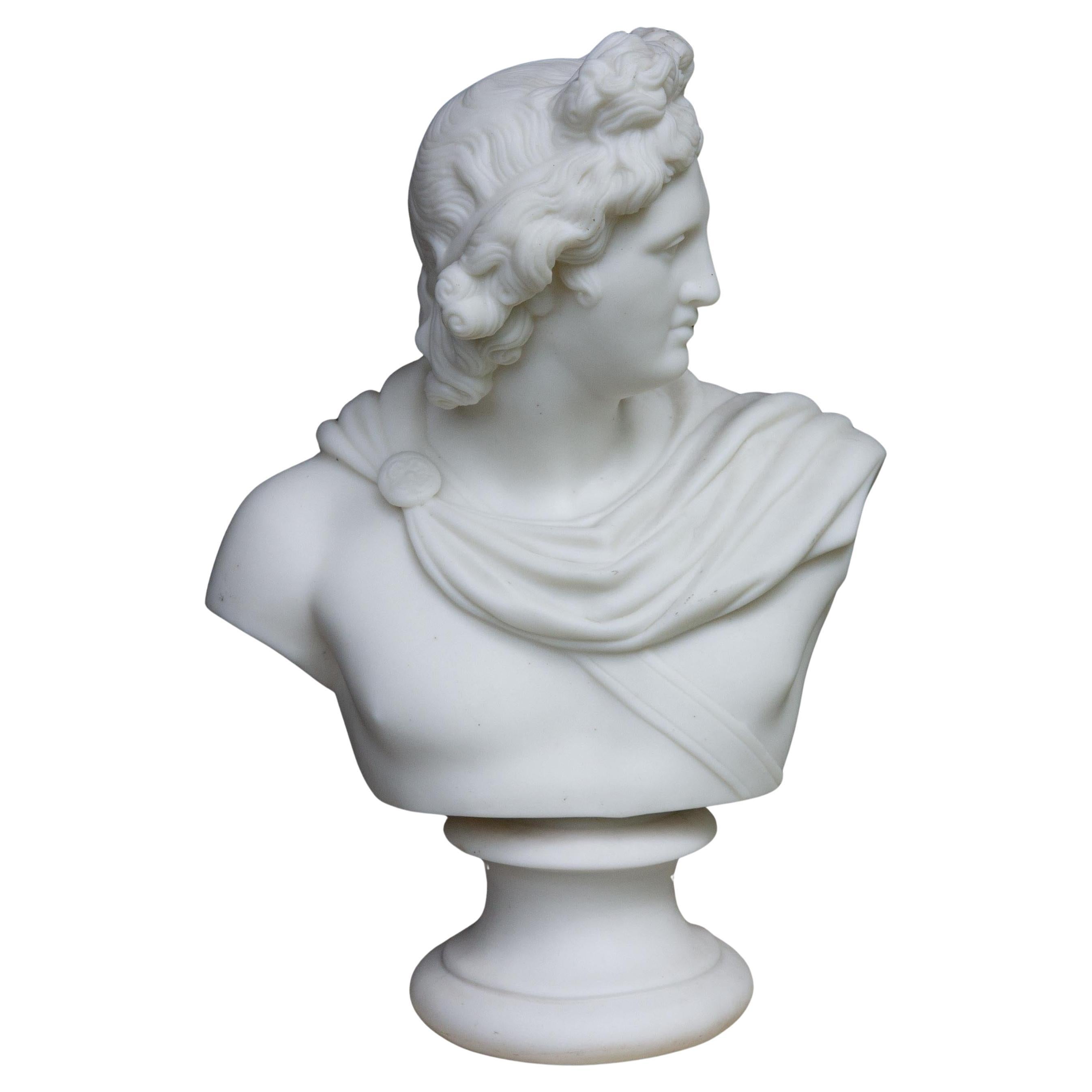 Parian bust of Apollo. After the antique Greek Roman original. 19th Century.
























grand tour