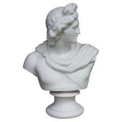 Antique Parian Bust of Apollo 19th Century