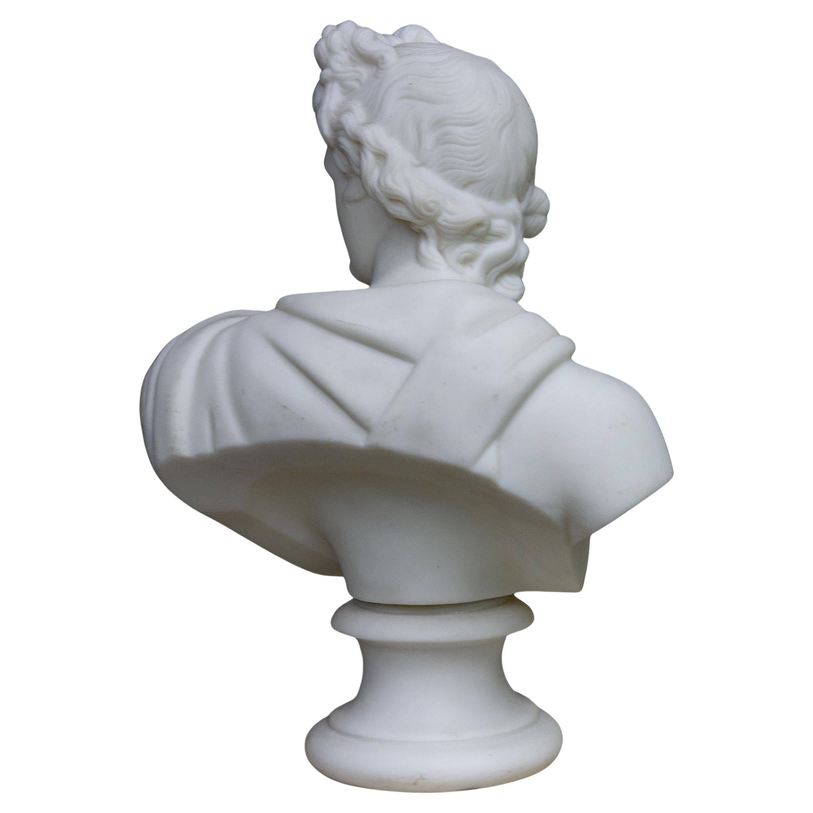 Antique Parian Bust of Apollo 19th Century In Good Condition For Sale In Rochester, NY
