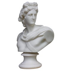 Antique Parian Bust of Apollo 19th Century