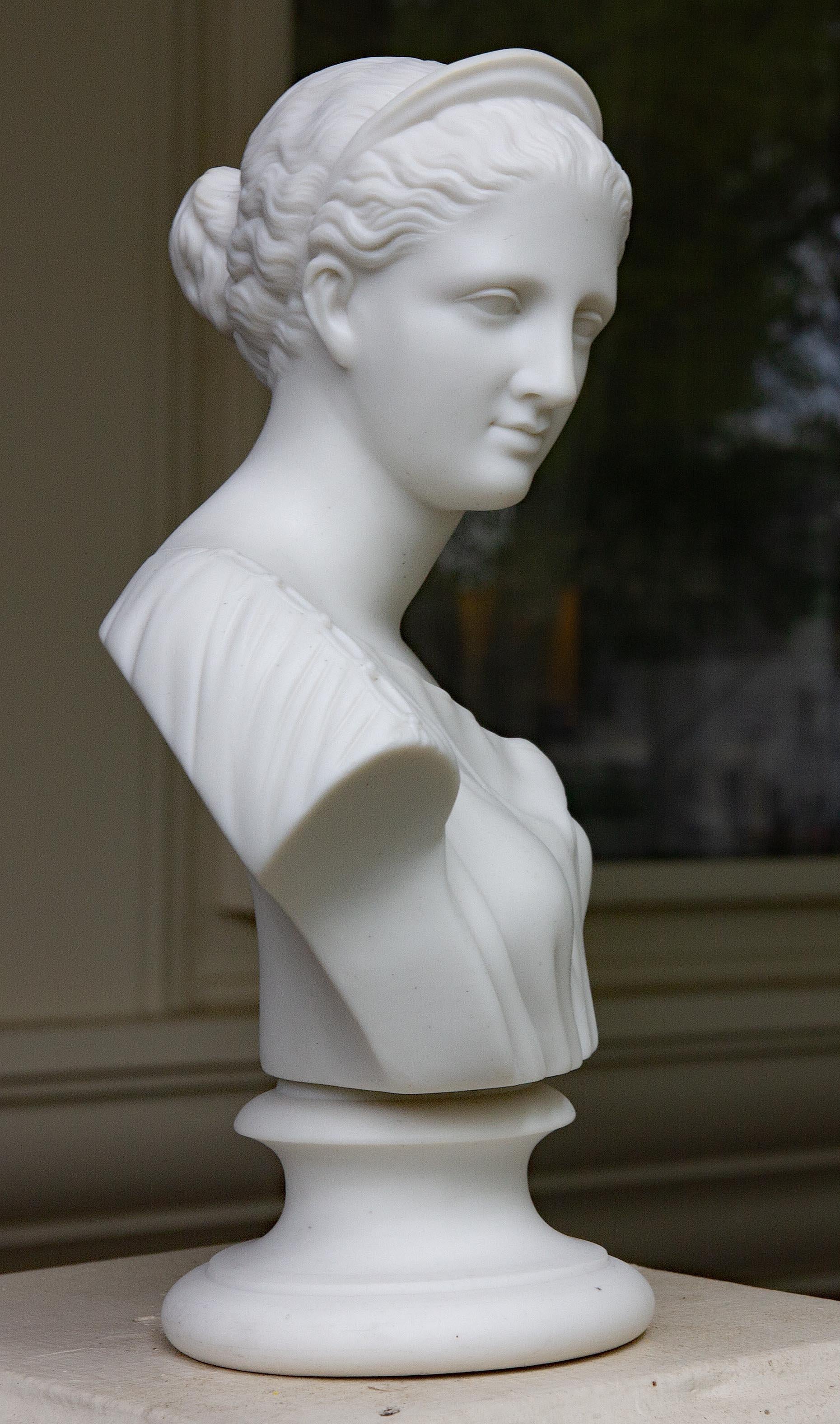 Parian bust of Diana. After the antique Greek Roman original. 19th Century.
























grand tour