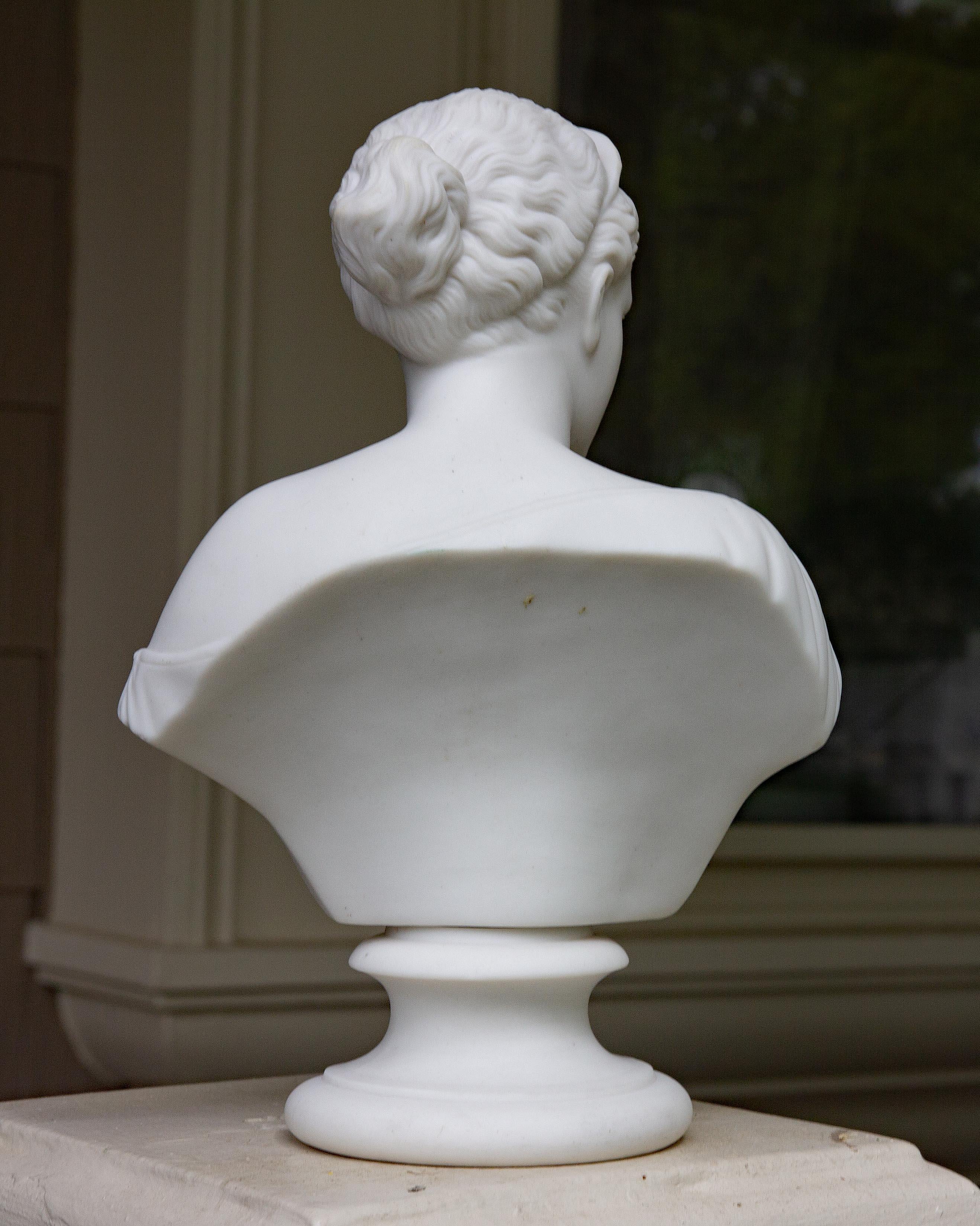 Antique Parian Bust of Diana 19th Century In Good Condition In Rochester, NY