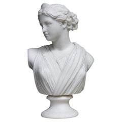 Antique Parian Bust of Diana 19th Century