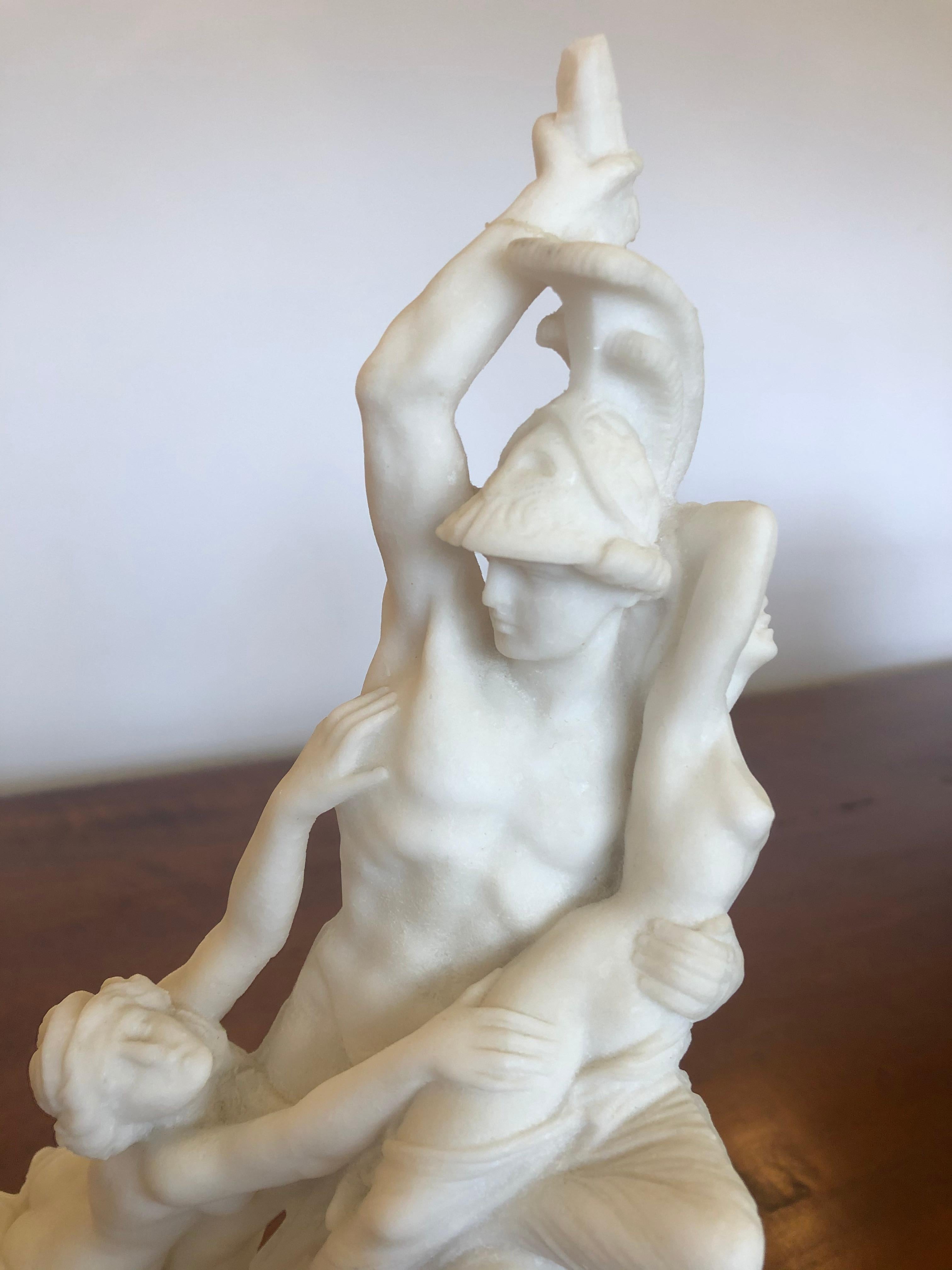 French Antique Parian Porcelain Sculpture of Intertwined Mythological Figures For Sale