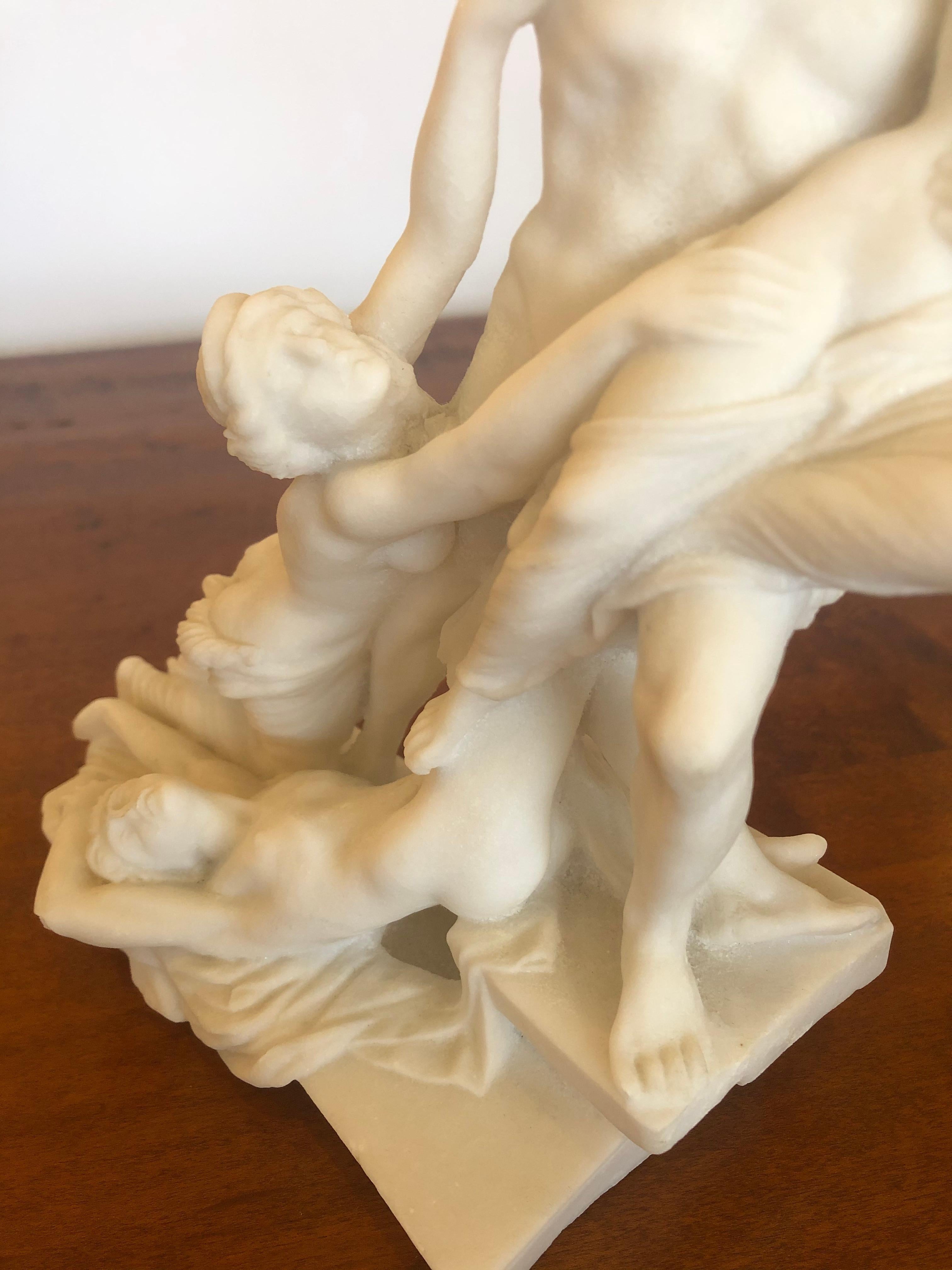 Mid-20th Century Antique Parian Porcelain Sculpture of Intertwined Mythological Figures For Sale