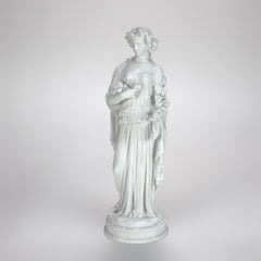 Antique Parian Ware Classical Woman Bisque Porcelain Figure C1880