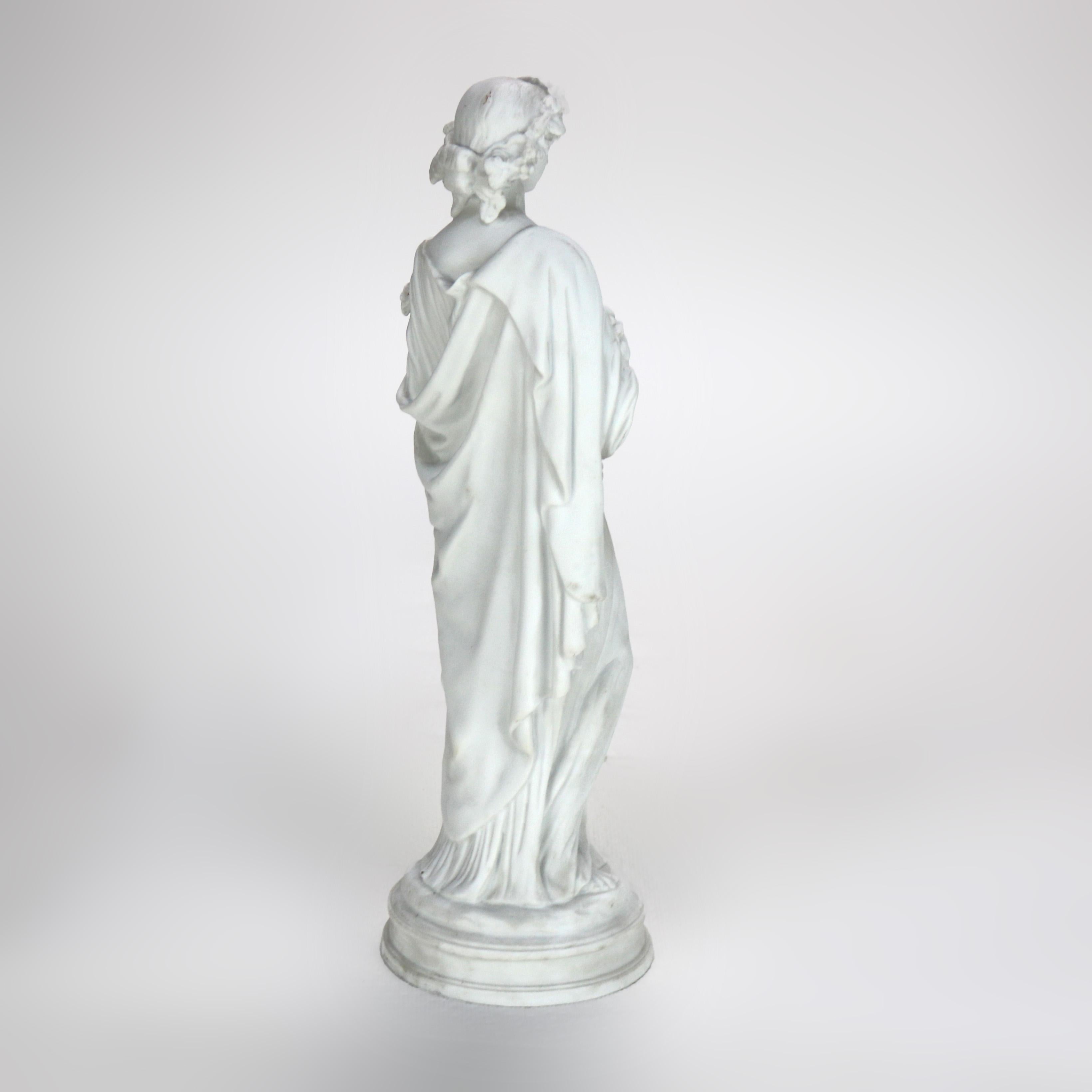 XIX secolo Antica figura di donna classica in porcellana di Parian Ware C1880 in vendita