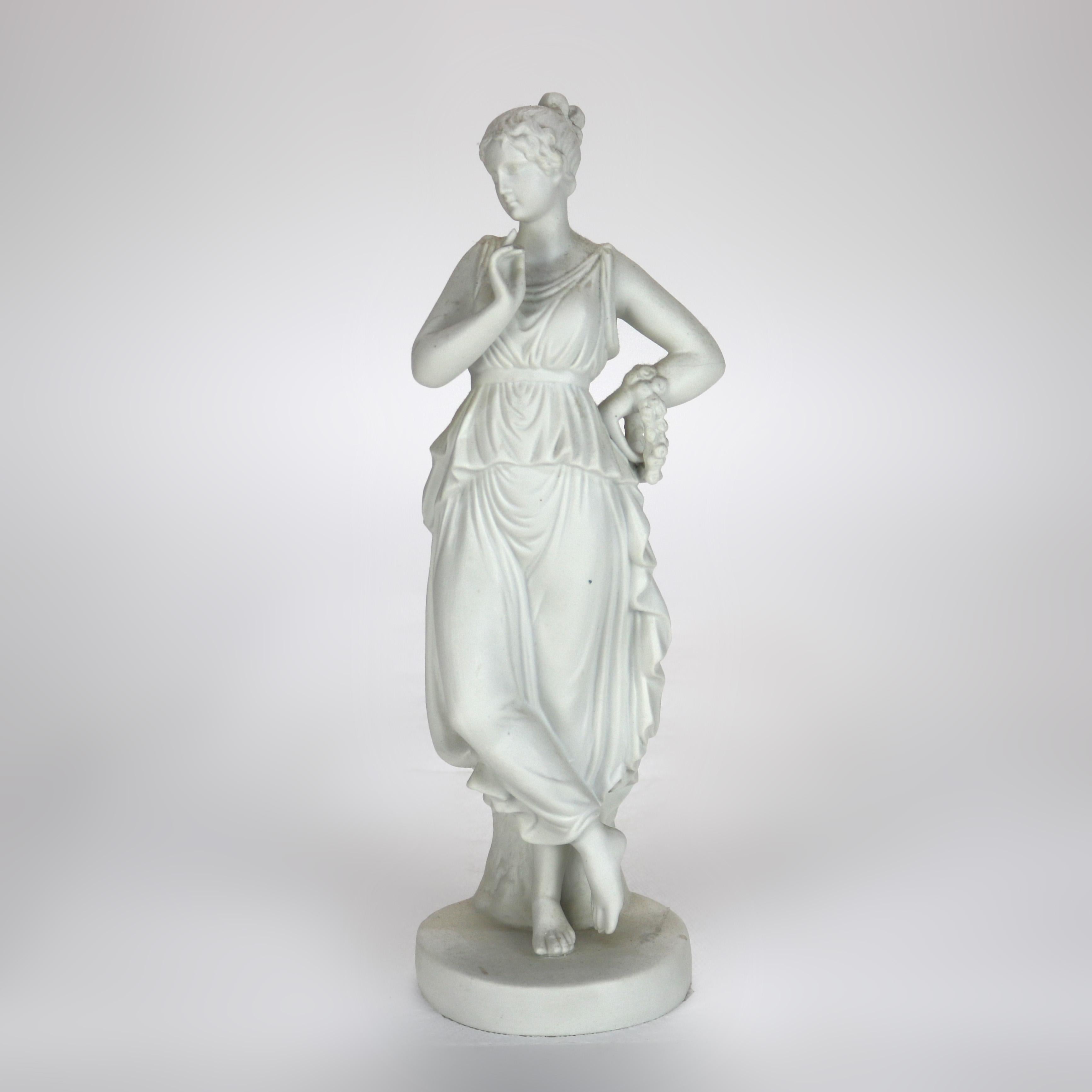 Antica figura di donna classica in porcellana di Parian Ware C1880

Misure - 12,75 