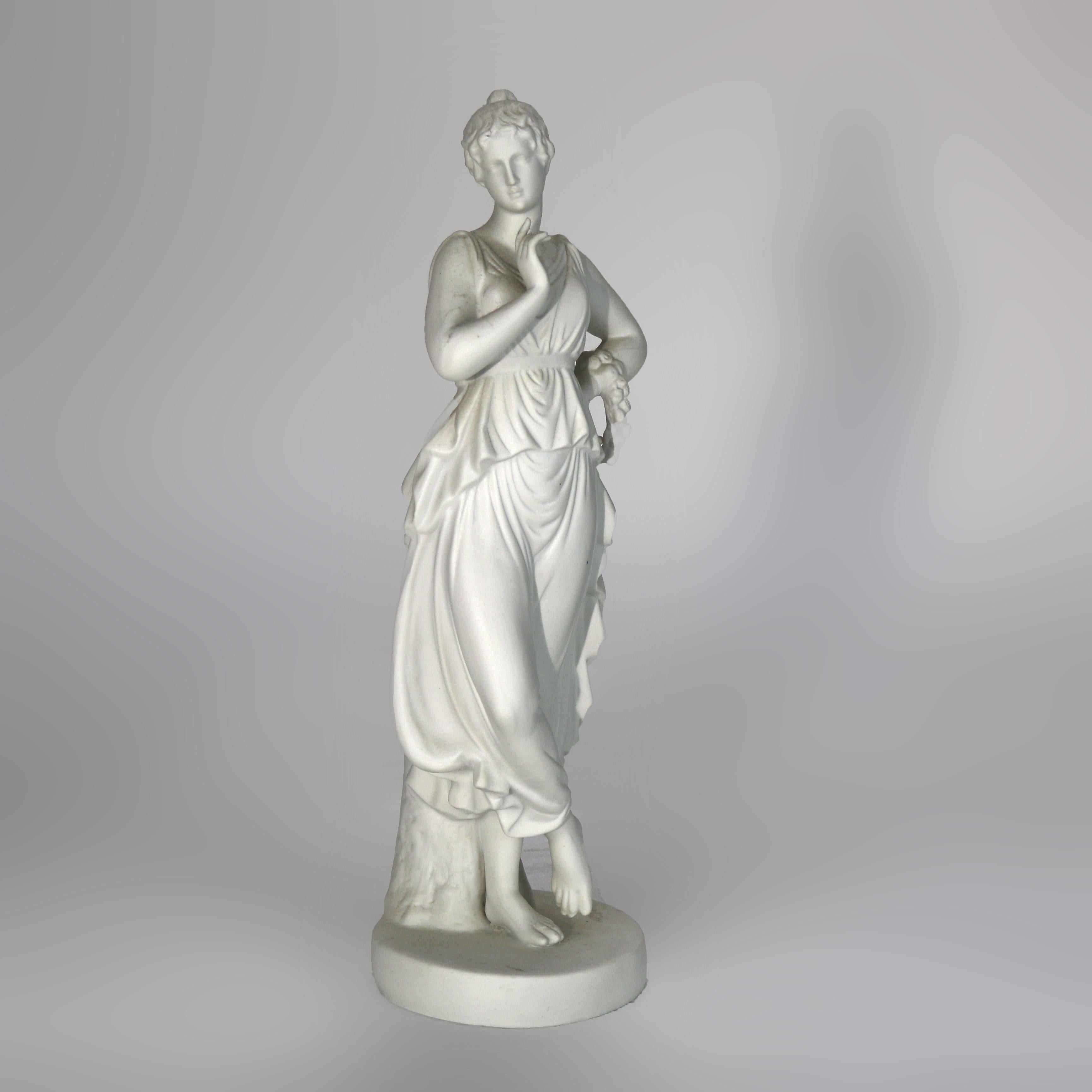 XIX secolo Antica figura di donna classica in porcellana di Parian Ware C1880 in vendita