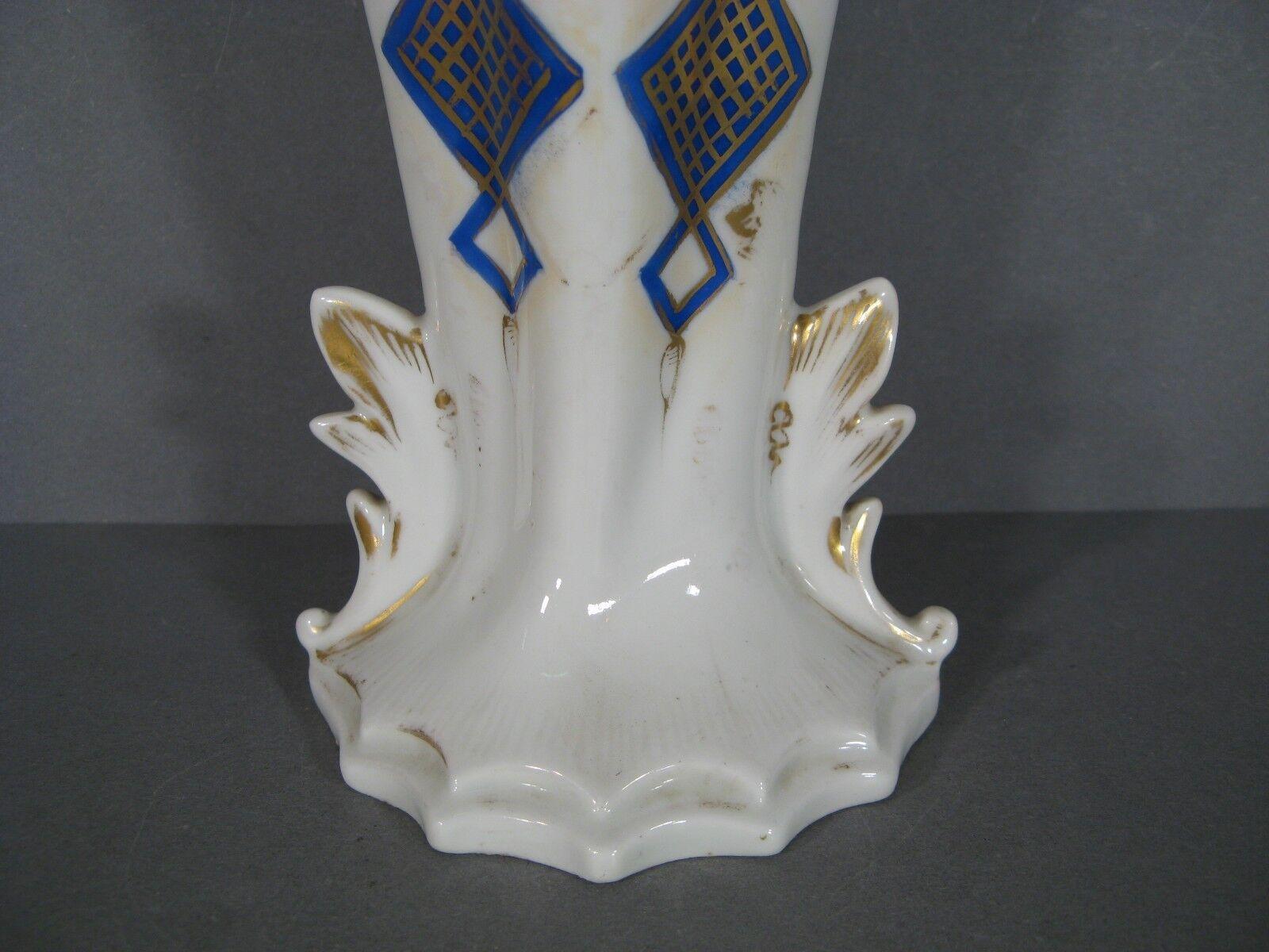 Jarrón antiguo de porcelana de iglesia de París con decoración floral -1Y88 Porcelana