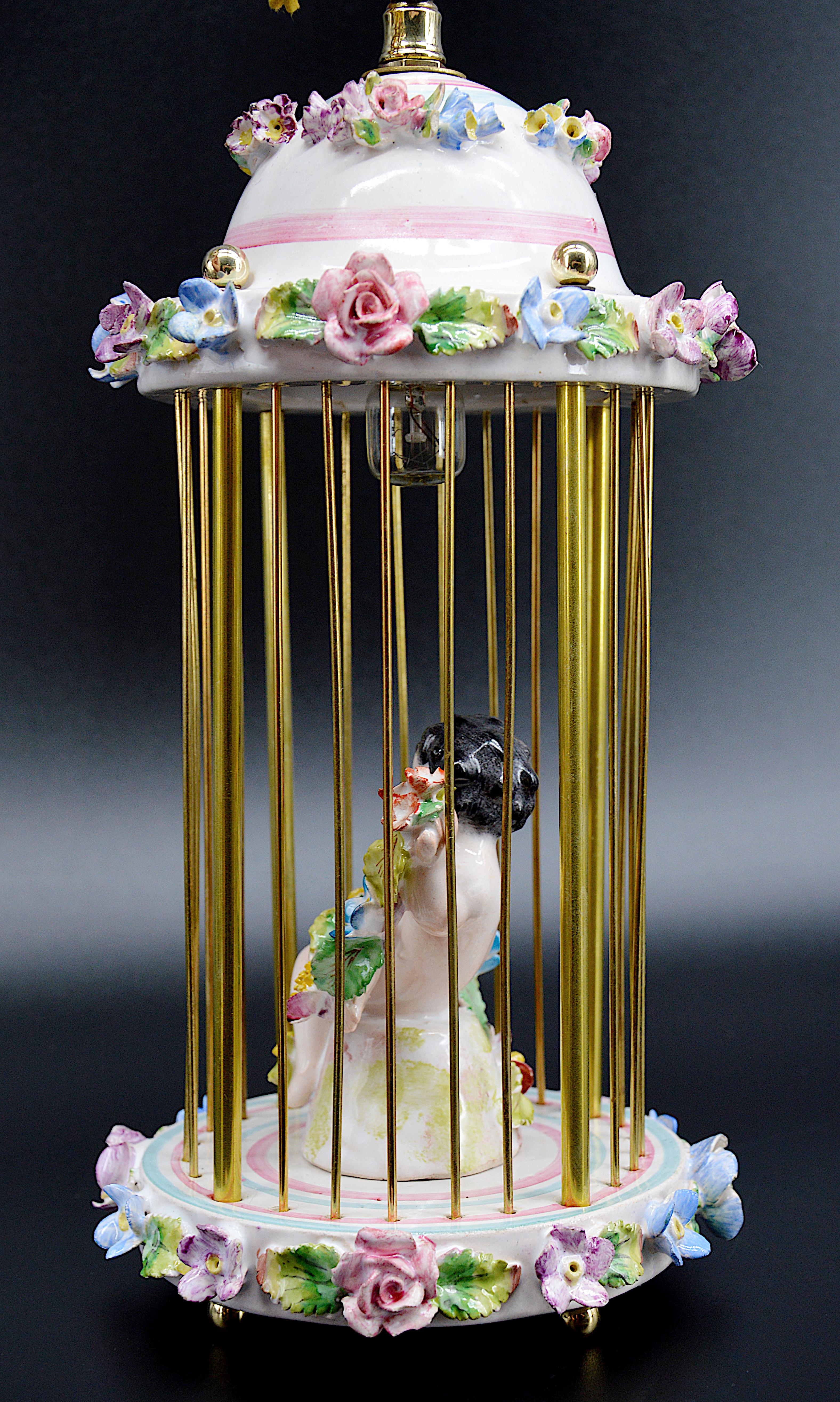 Antique Paris Porcelain Lantern Night Light, End 19th Century For Sale 5