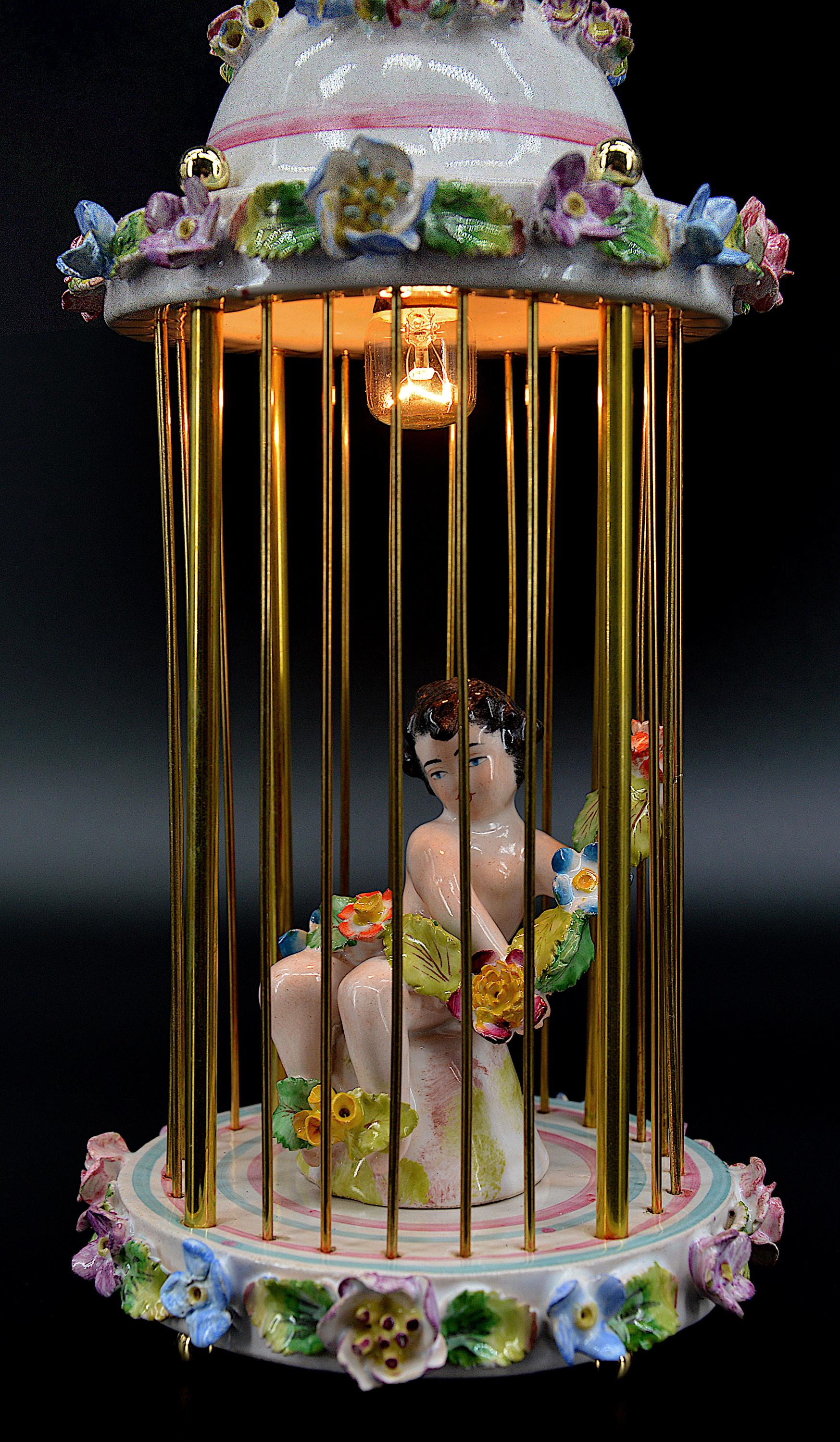 Antique Paris Porcelain Lantern Night Light, End 19th Century For Sale 2