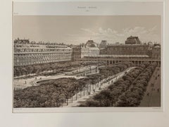 Antique Paris Print Palais Royal 1880 F Sorrieu Lithograph Hoffbauer