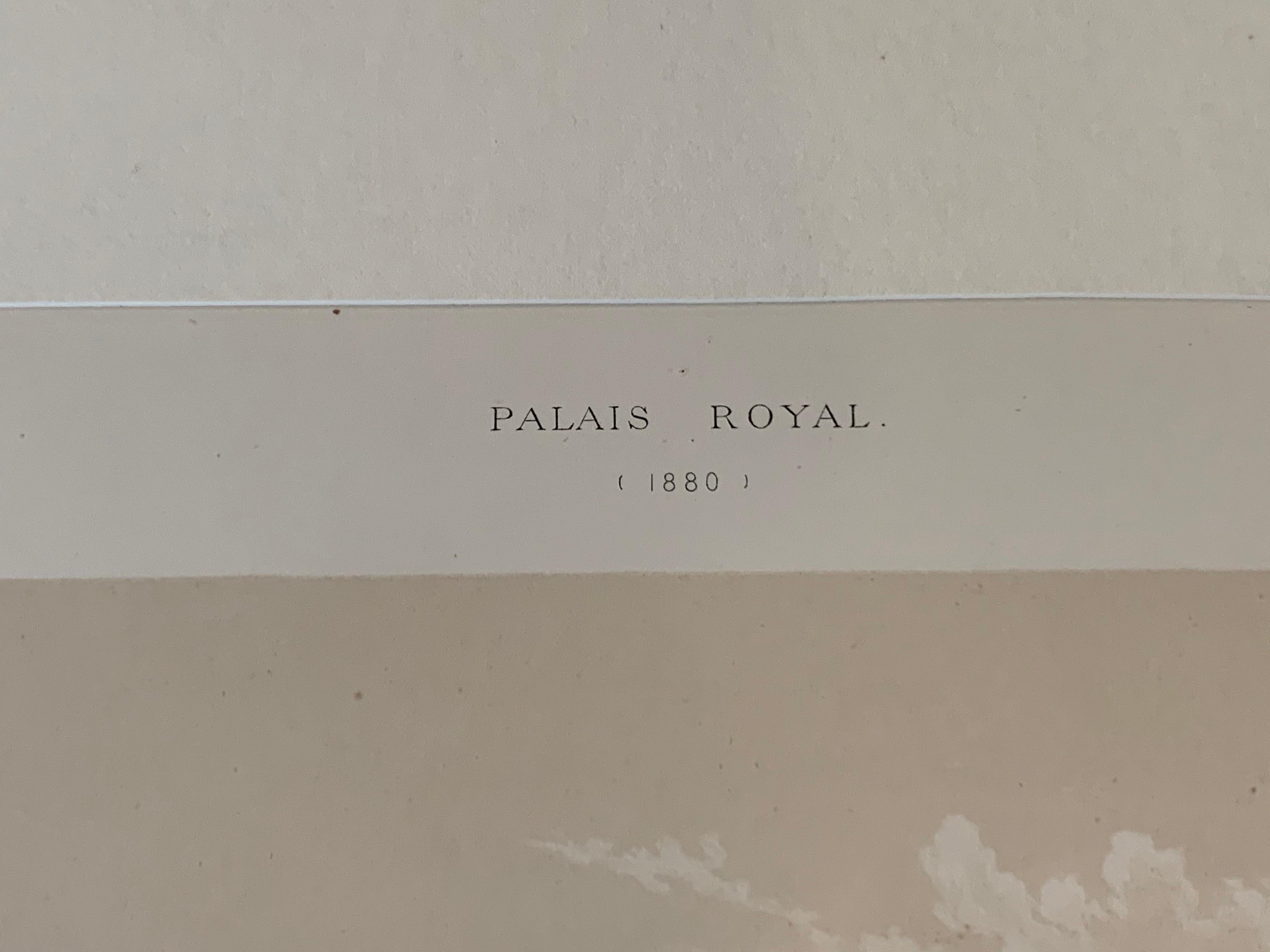 Antique Paris Print Palais Royal 1880 F Sorrieu Lithograph Hoffbauer For Sale 2