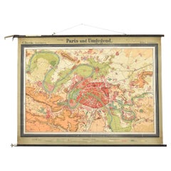 Vintage Paris Wall Map by Westermann