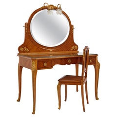 Antique Parisian Neoclassical Style Dressing Table Set by Au Gros Chêne