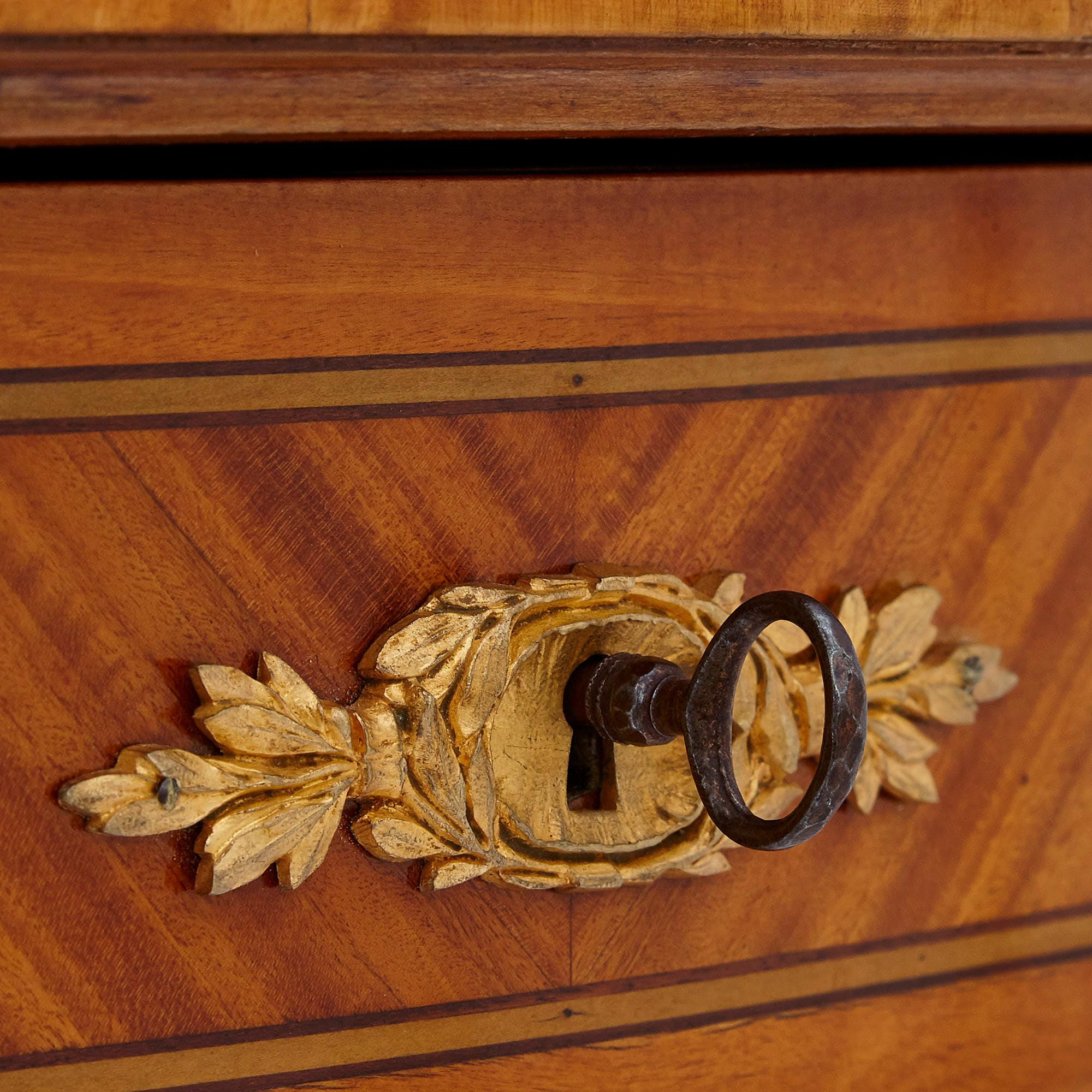 19th Century Antique Parisian Neoclassical Style Side Table by Au Gros Chêne For Sale