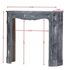 Antique Parisian Pompadour Fireplace In Bleu Fleuri - Bardiglio Forito Marble