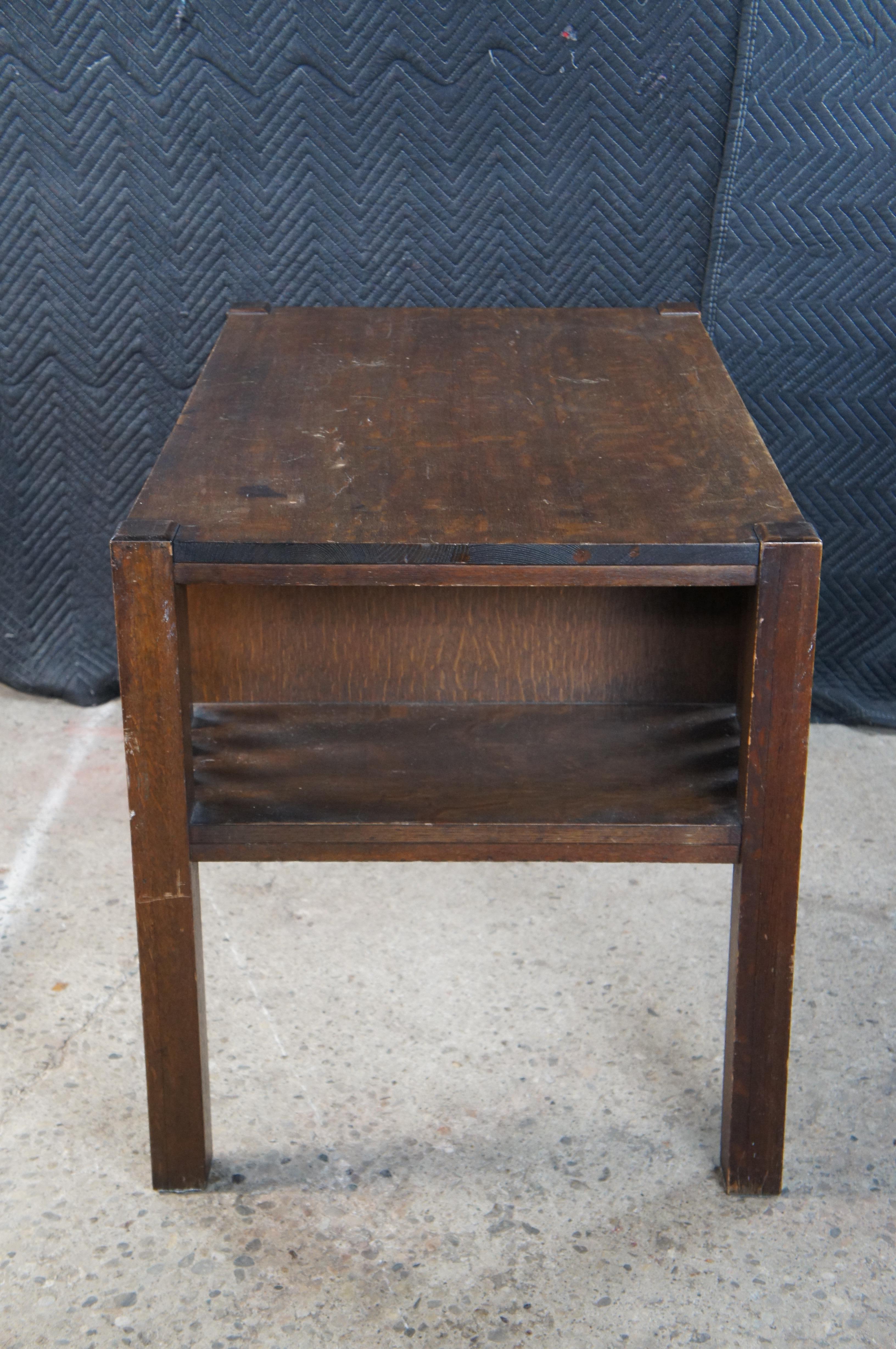 Antique Park Furniture Quartersawn Oak Mission Arts Crafts Library Table Desk For Sale 5