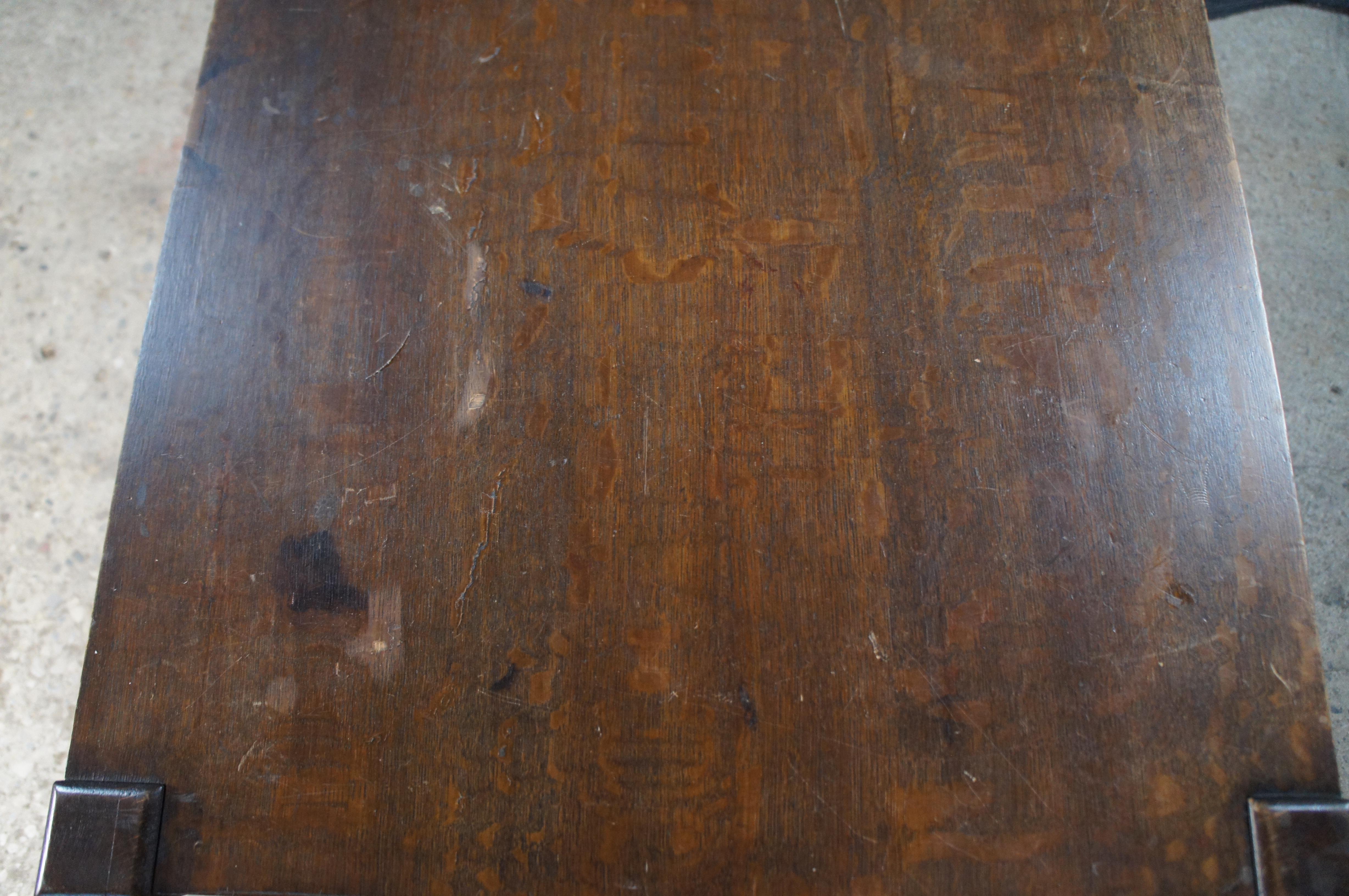 Antique Park Furniture Quartersawn Oak Mission Arts Crafts Library Table Desk For Sale 6
