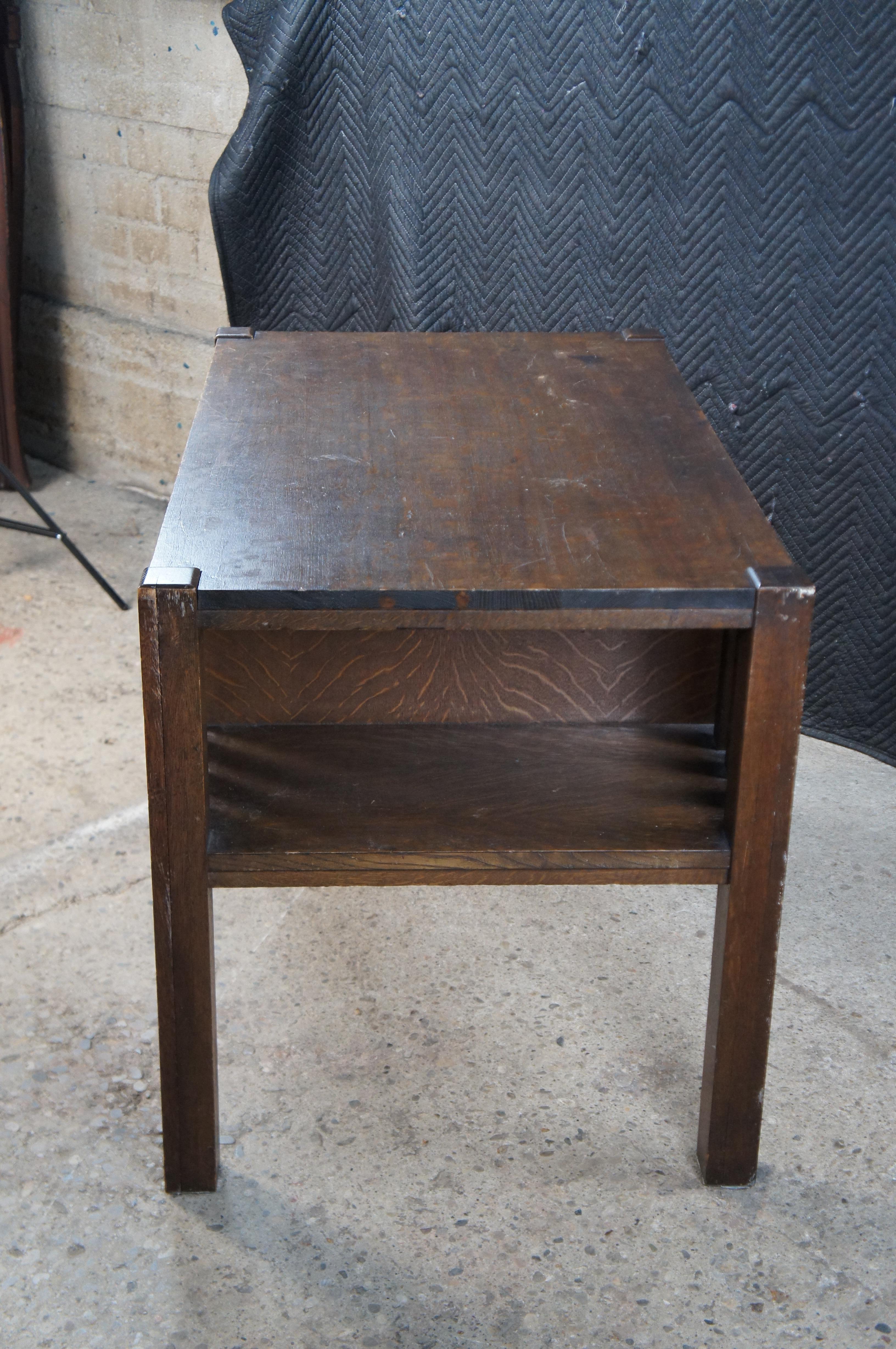 Antique Park Furniture Quartersawn Oak Mission Arts Crafts Library Table Desk For Sale 3