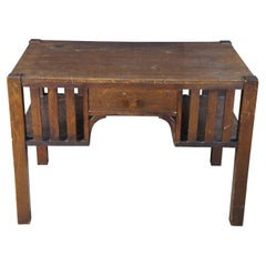 Antique Park Furniture Quartersawn Oak Mission Arts Crafts Library Table Desk
