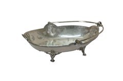 Antique Parker & Casper Neoclassical Silverplate Footed Bread Basket Compote 11"