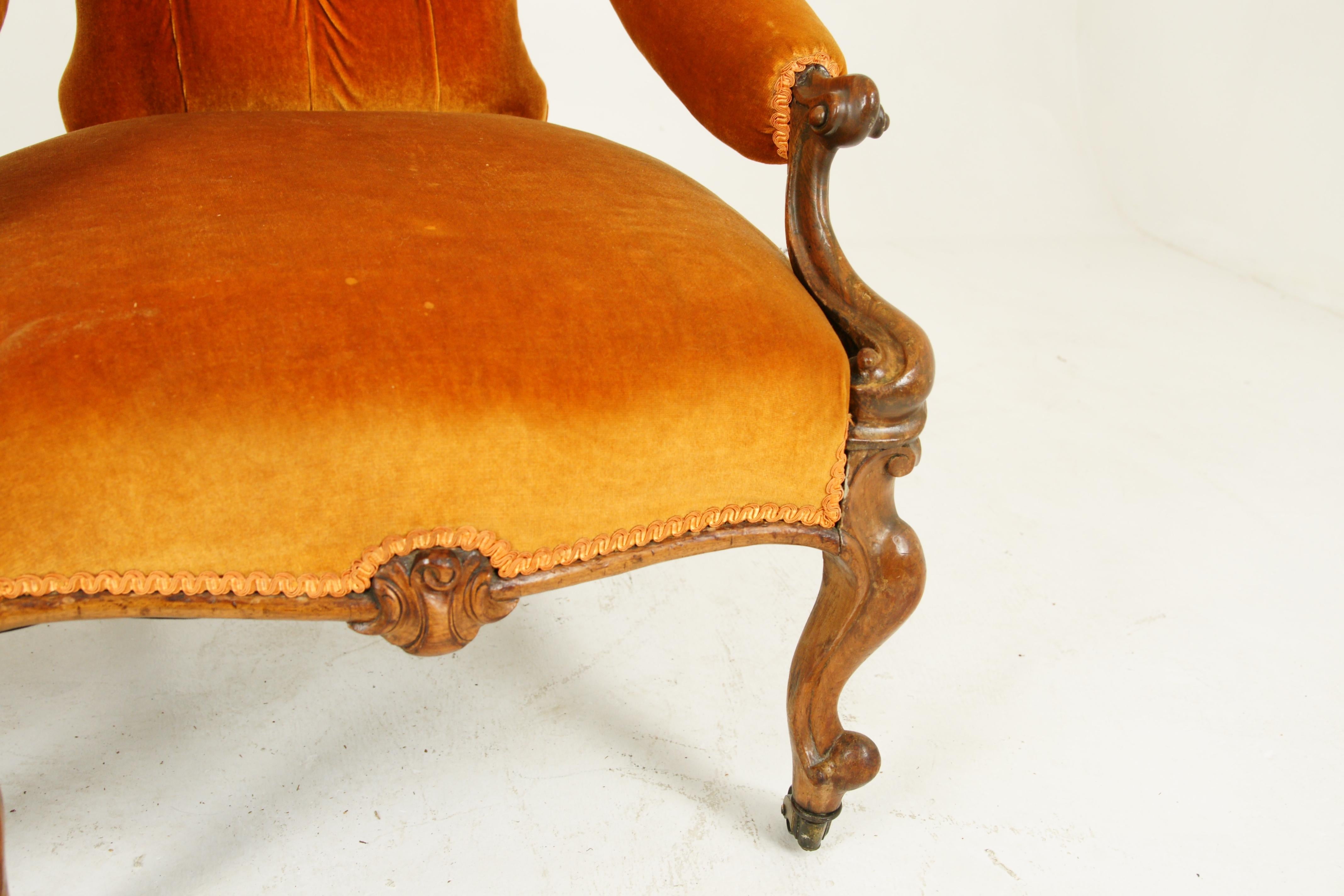 Late 19th Century Antique Parlor Chairs, Button Back, Victorian Ladies Chairs, Scotland, 1870