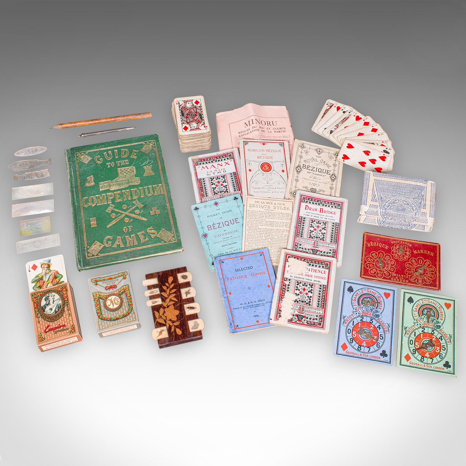 Antique Parlour Games Compendium, English, Gaming Box, Chess, Cards, Victorian For Sale 1